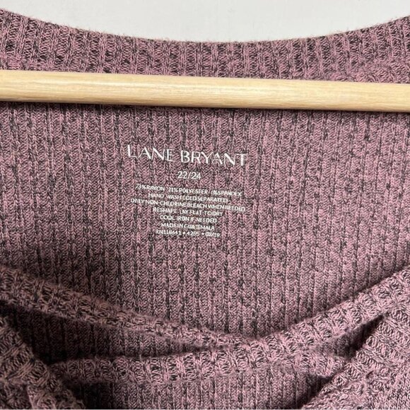 Lane Bryant Womens Size 22/24 Pink Space Dye Top Lace Up High Low Knit Stretch - Picture 5 of 7